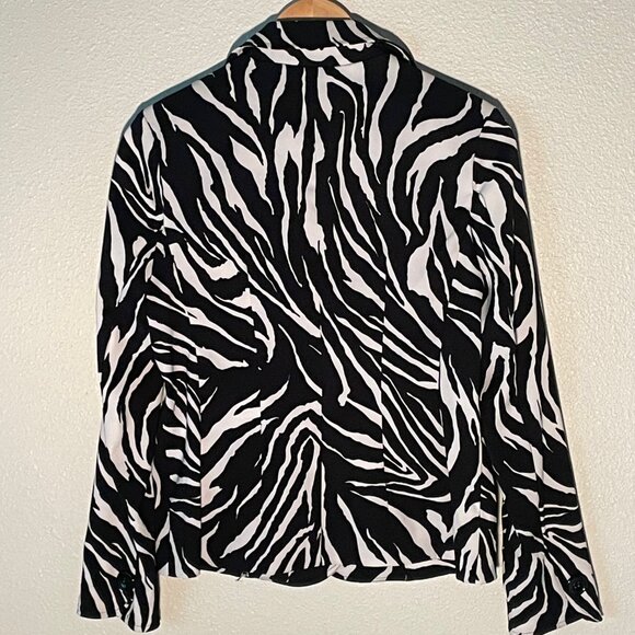 Notations zebra animal print, 2 button, lightweight‎ blazer jacket size small - Picture 2 of 5